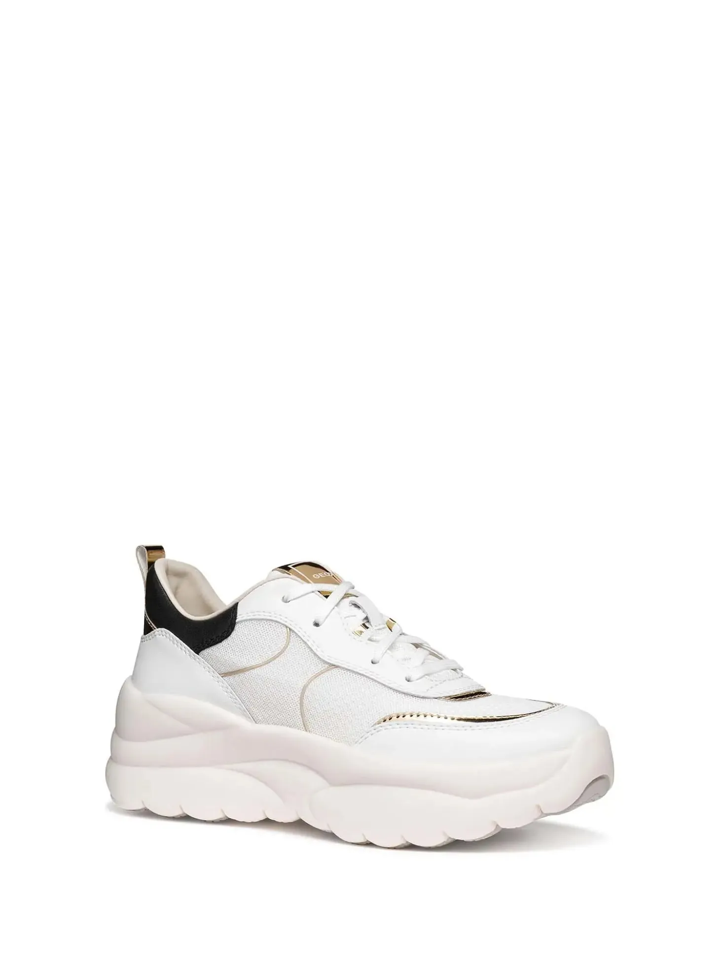 SNEAKERS DONNA - GEOX BIANCO-ORO - D651FB 09BBN