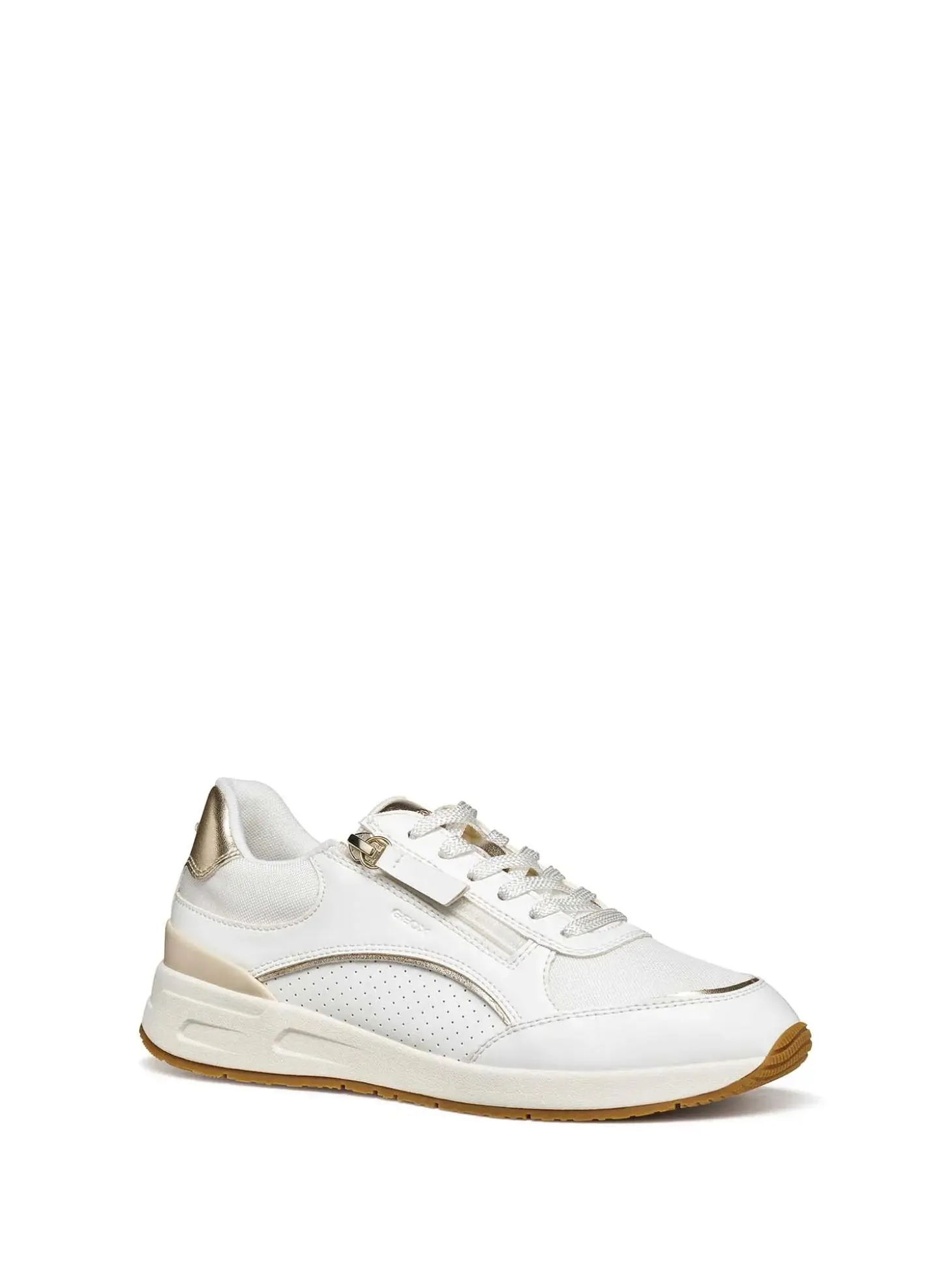 SNEAKERS DONNA - GEOX BIANCO-ORO - D65NQB 05411