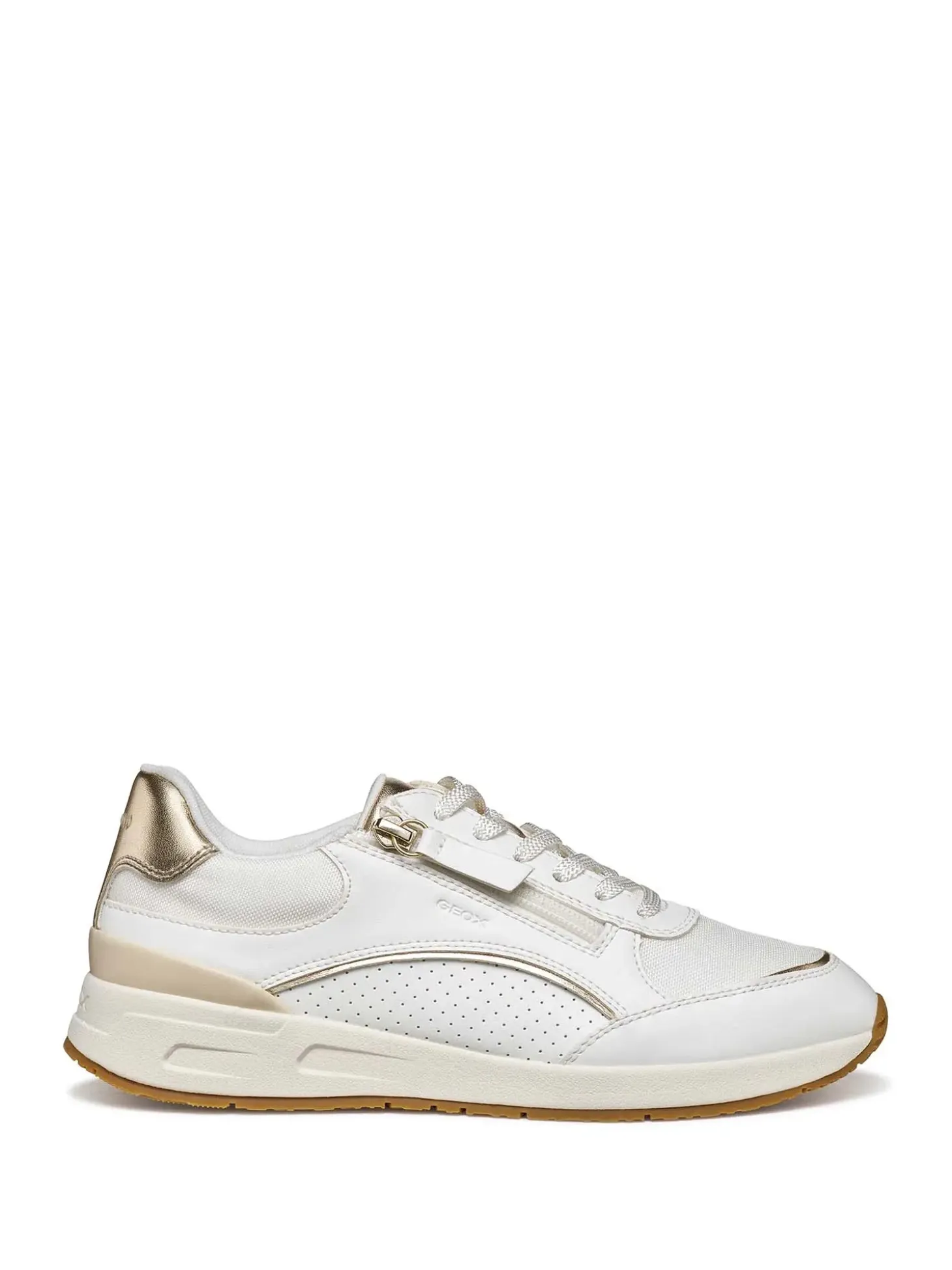 SNEAKERS DONNA - GEOX BIANCO-ORO - D65NQB 05411