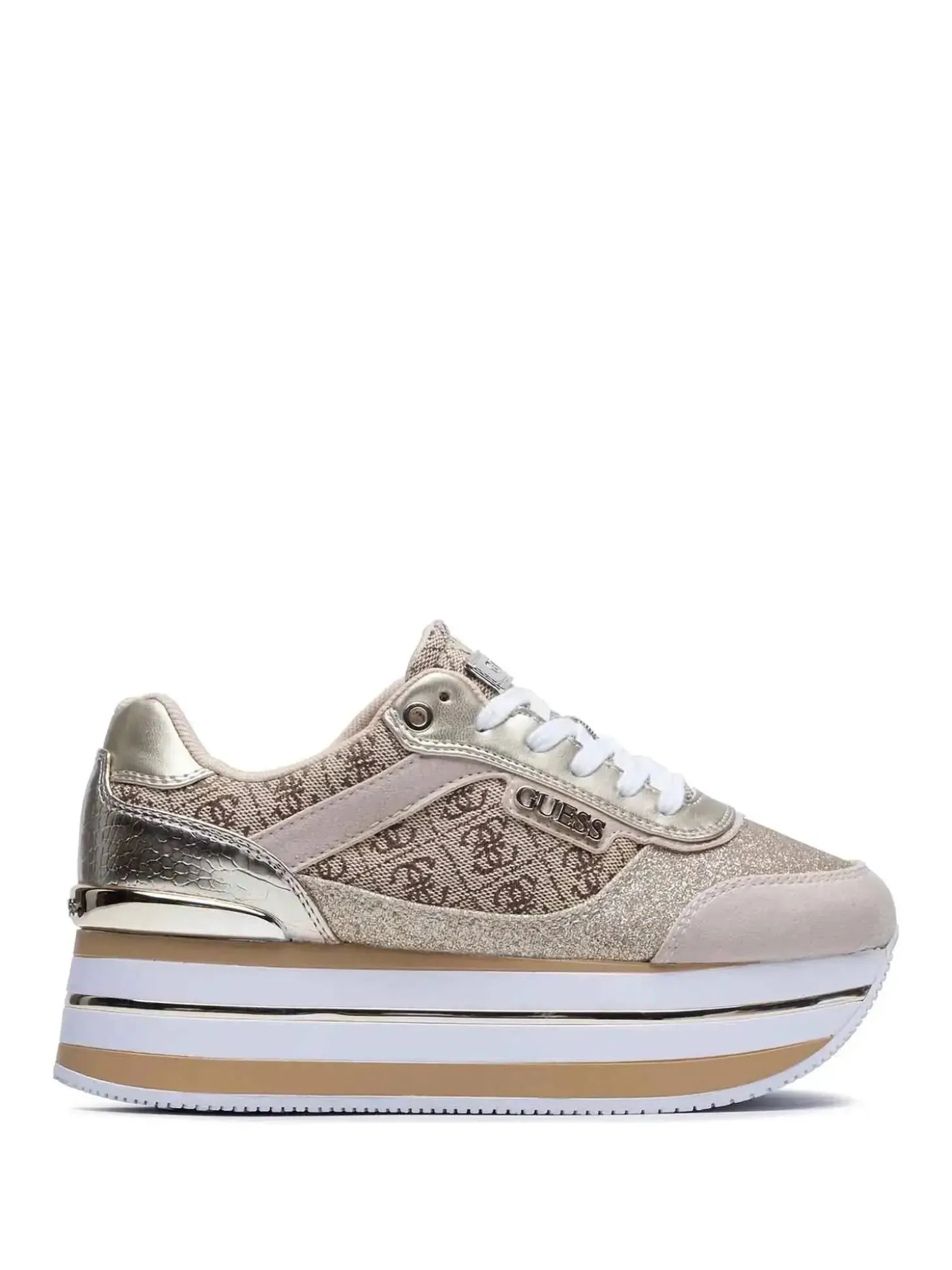 SNEAKERS DONNA - GUESS BEIGE-MARRONE - FL5HNS FAL12