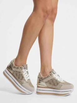SNEAKERS DONNA - GUESS BEIGE-MARRONE - FL5HNS FAL12