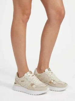 SNEAKERS DONNA - GUESS BEIGE-MARRONE - FLPVN5 FAL12