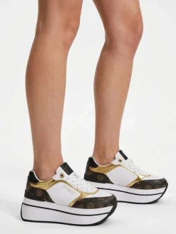 SNEAKERS DONNA - GUESS BIANCO-MARRONE - FL7CMR FAL12