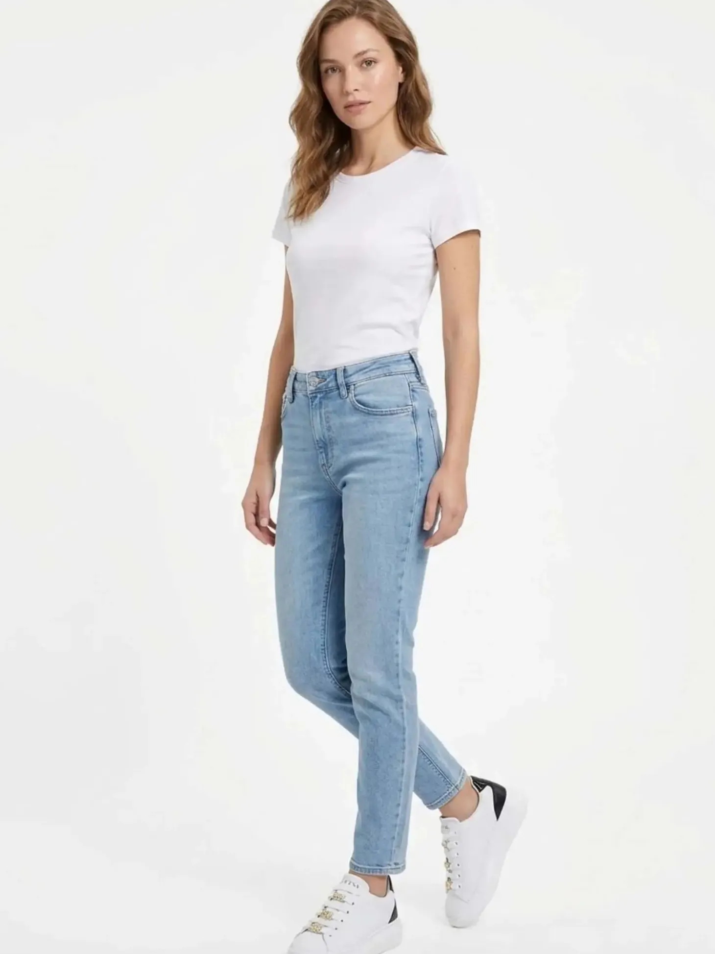 SNEAKERS DONNA - GUESS BIANCO-NERO - FLJFIO ELE12