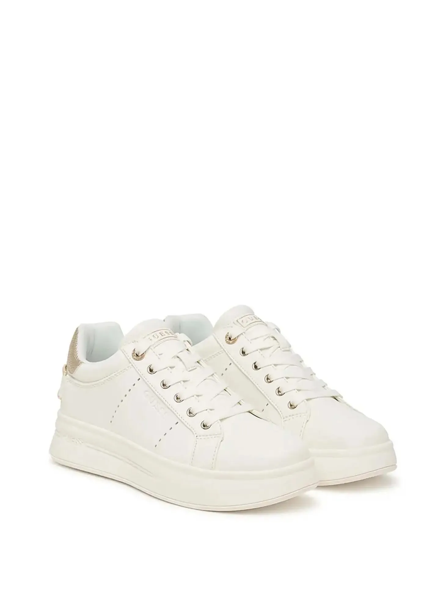 SNEAKERS DONNA - GUESS BIANCO-ORO - FLPWES ELE12