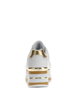 SNEAKERS DONNA - GUESS BIANCO-PLATINO - FLJHN4 ELE12
