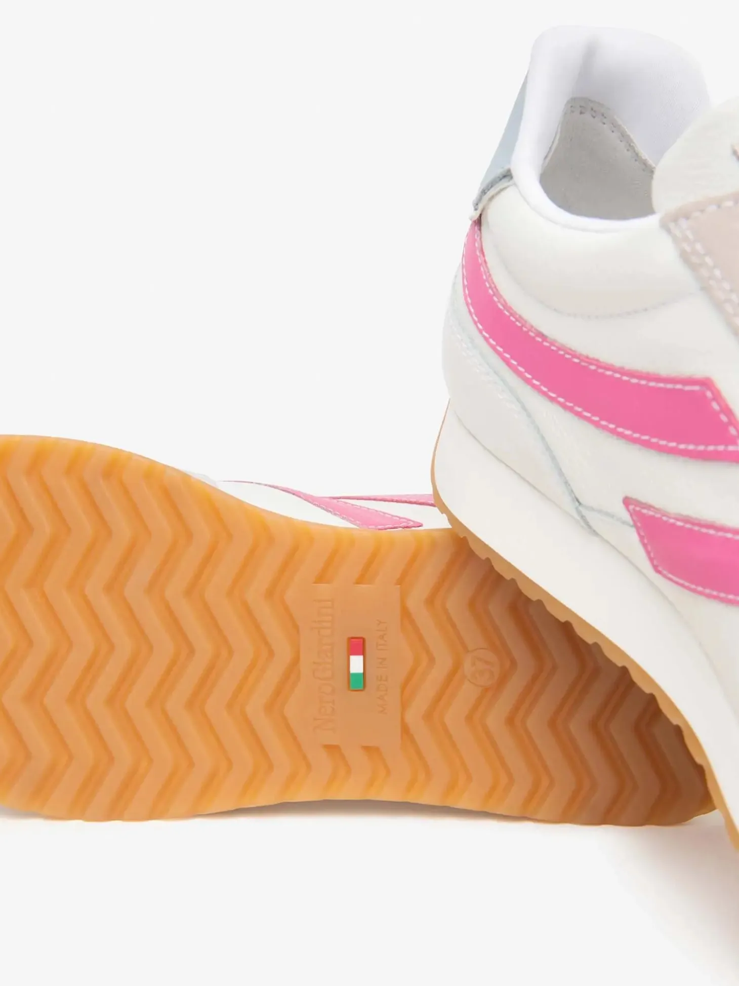 SNEAKERS DONNA - NERO GIARDINI BIANCO-ROSA - E615164D