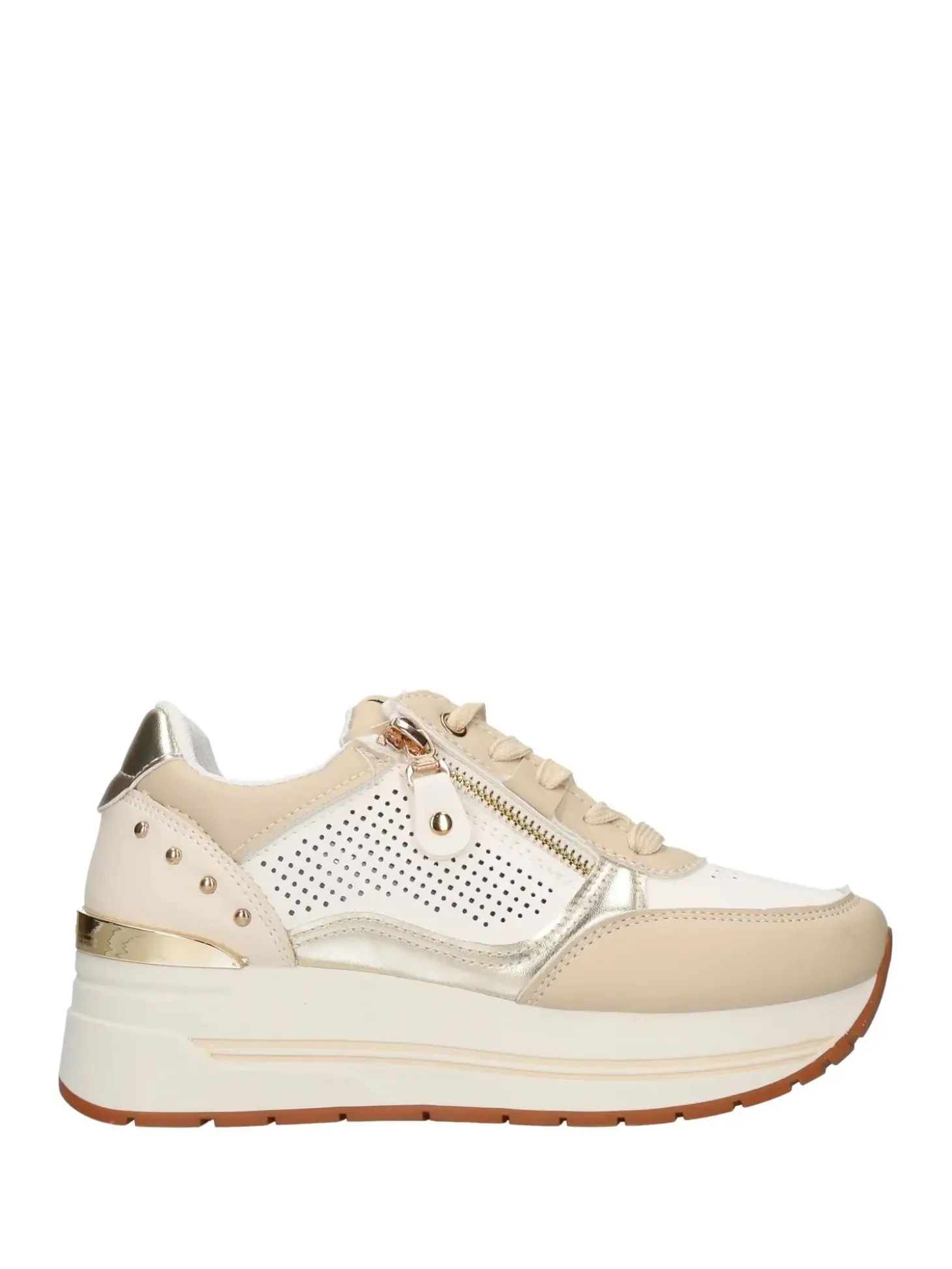 SNEAKERS DONNA - NINI BEIGE-BIANCO - 26274