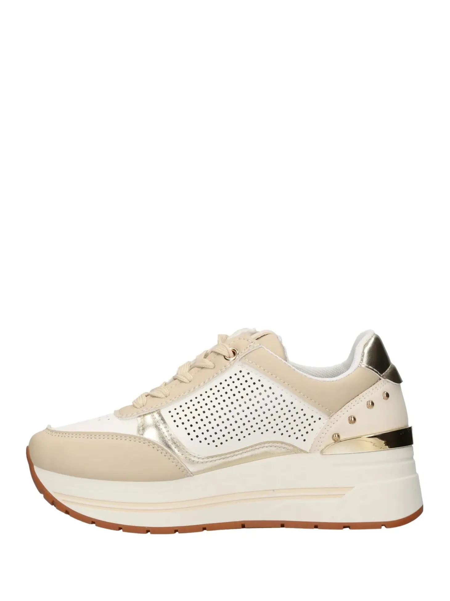 SNEAKERS DONNA - NINI BEIGE-BIANCO - 26274