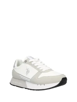 SNEAKERS DONNA - US POLO ASSN. BIANCO-ARGENTO - DENI004W/6YH1