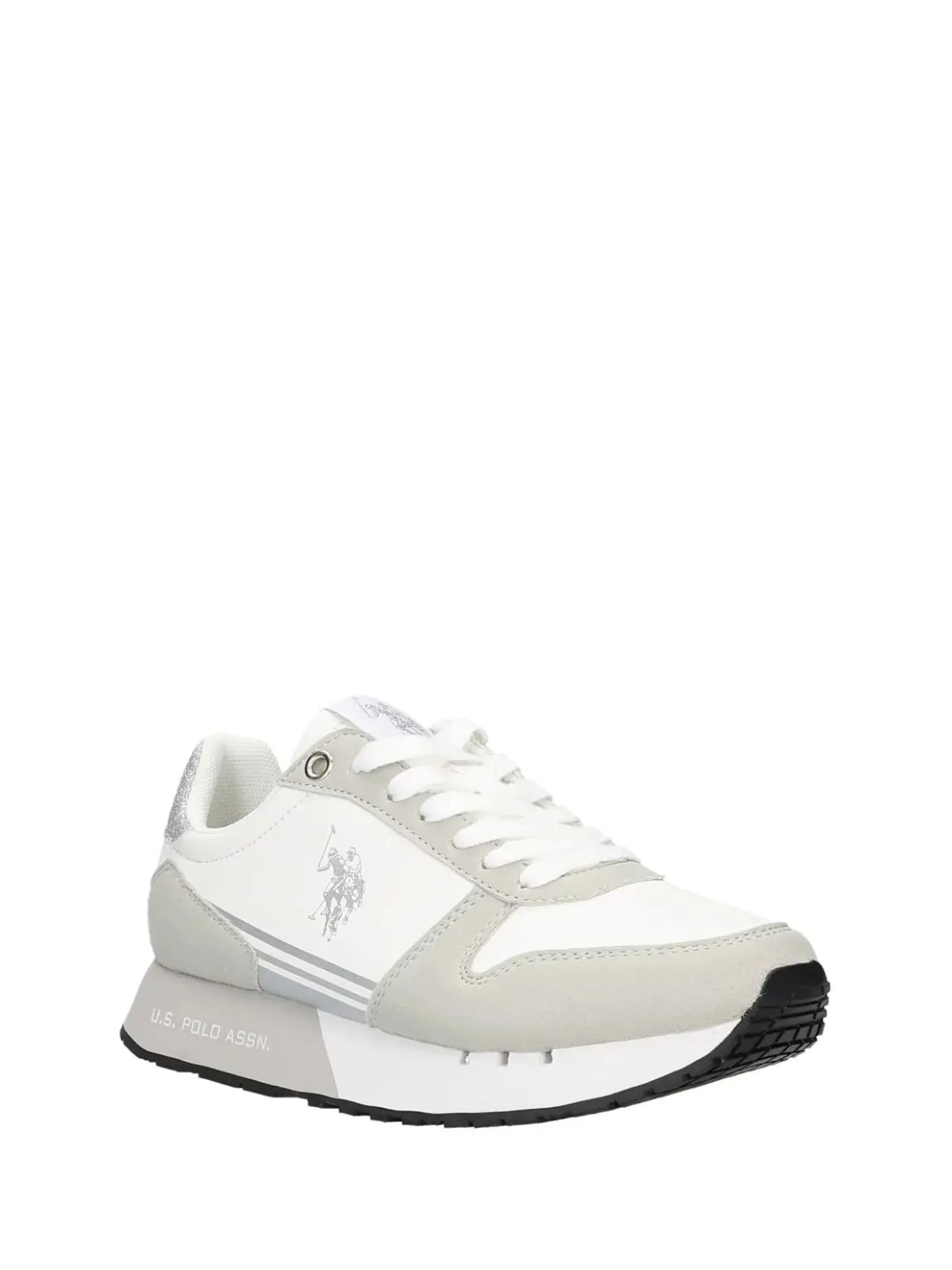 SNEAKERS DONNA - US POLO ASSN. BIANCO-ARGENTO - DENI004W/6YH1
