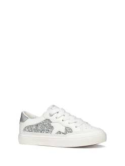 SNEAKERS RAGAZZA - GEOX BIANCO-ARGENTO - J654NB 0BCEW