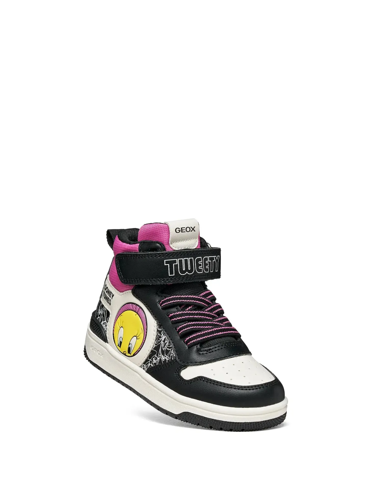 SNEAKERS RAGAZZA - GEOX NERO-FUXIA - J66HXJ 054FU
