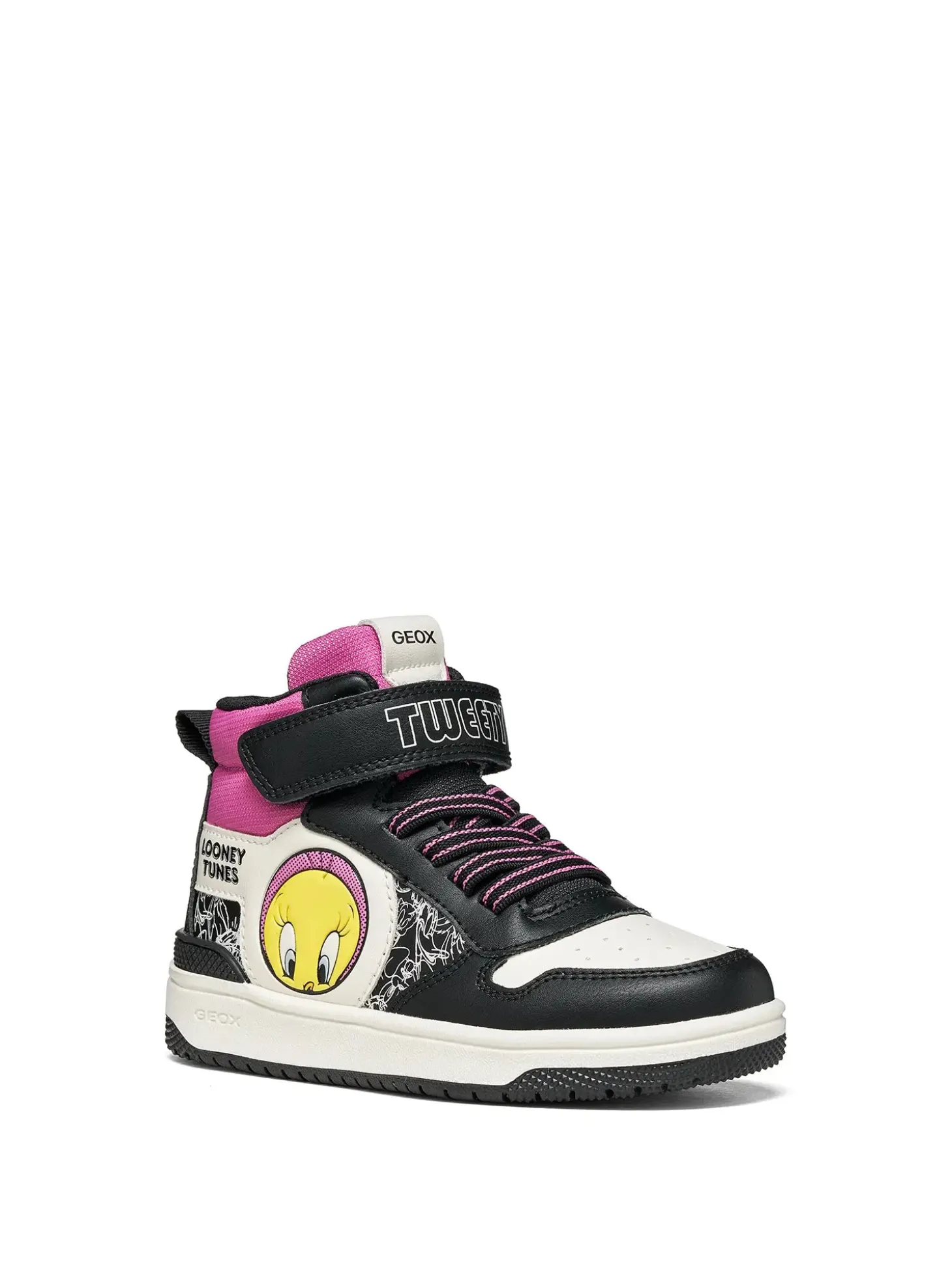 SNEAKERS RAGAZZA - GEOX NERO-FUXIA - J66HXJ 054FU