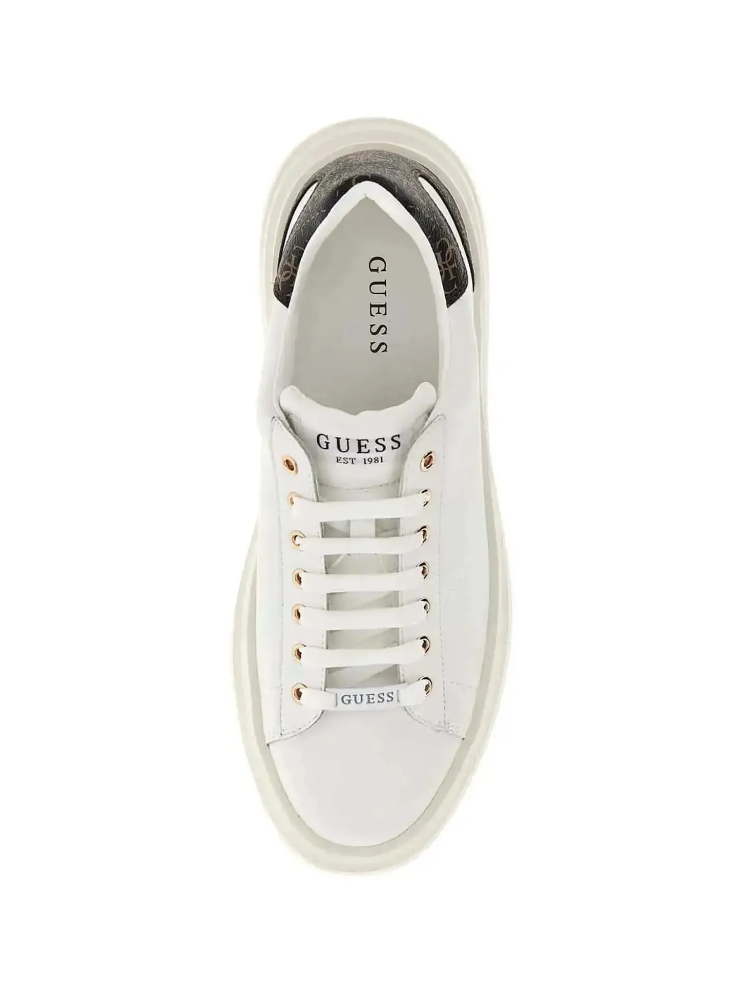 SNEAKERS UOMO - GUESS BIANCO-MARRONE - FMPVIB LEA12