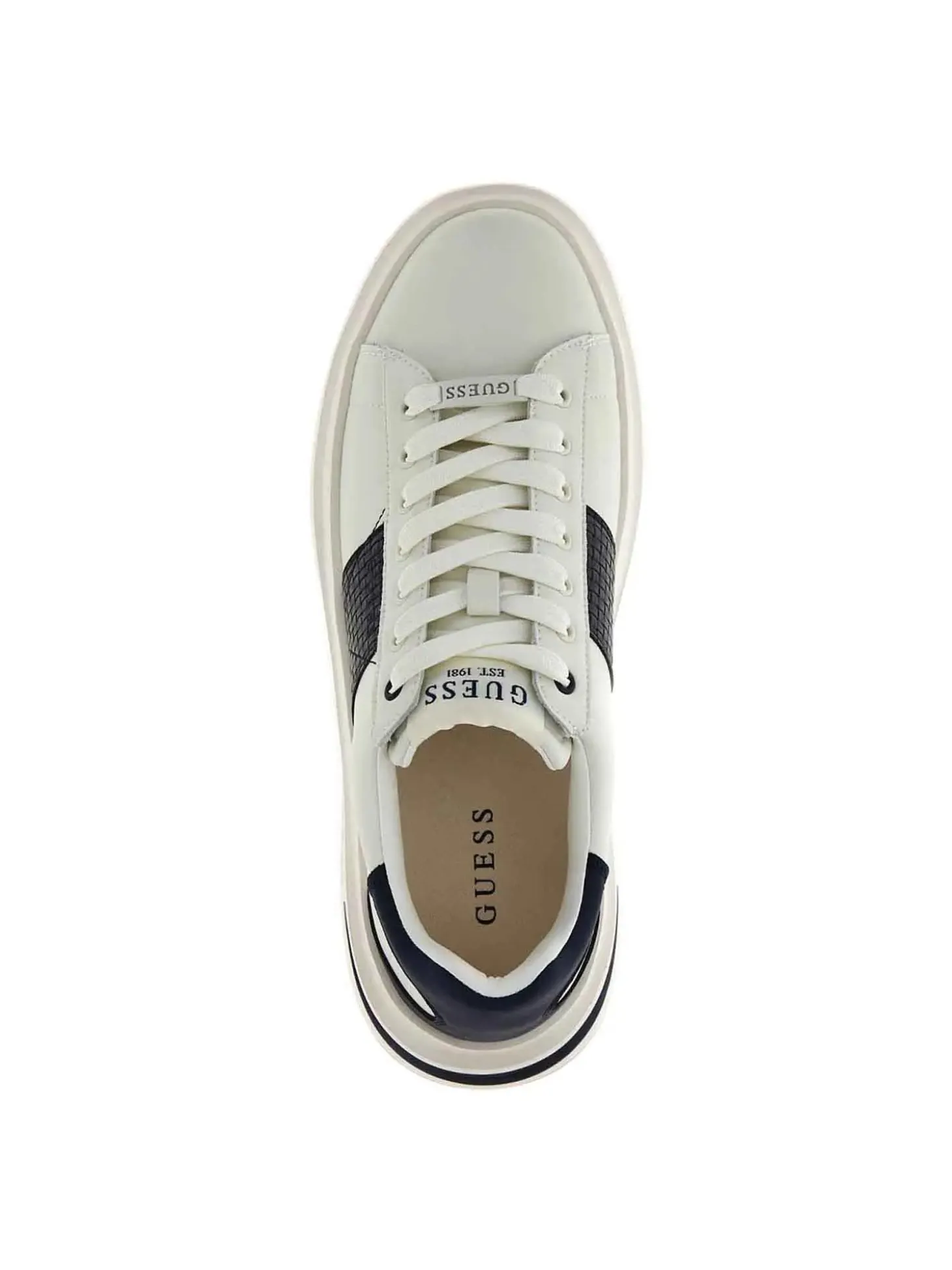 SNEAKERS UOMO - GUESS BIANCO-NAVY - FMJEBA LEA12