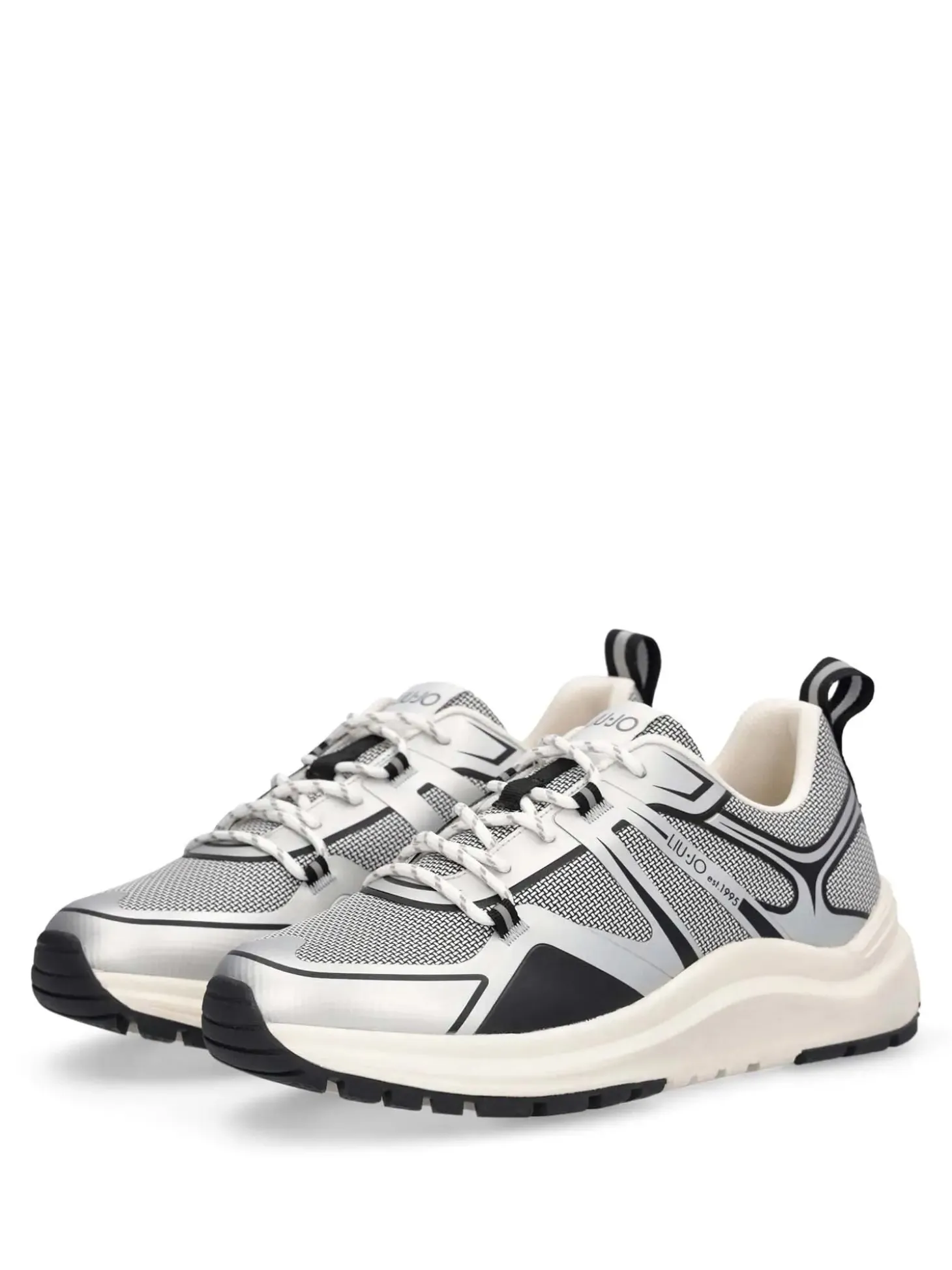 SNEAKERS UOMO - LIU-JO ARGENTO-NERO - 7B6009TX519