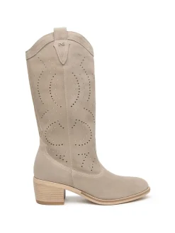 STIVALE DONNA - NERO GIARDINI BEIGE - E615122D