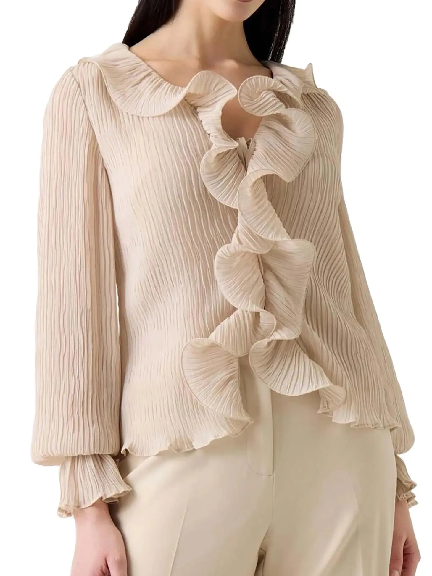 TOP DONNA - GUESS APPAREL BEIGE - W6RH31 WI342