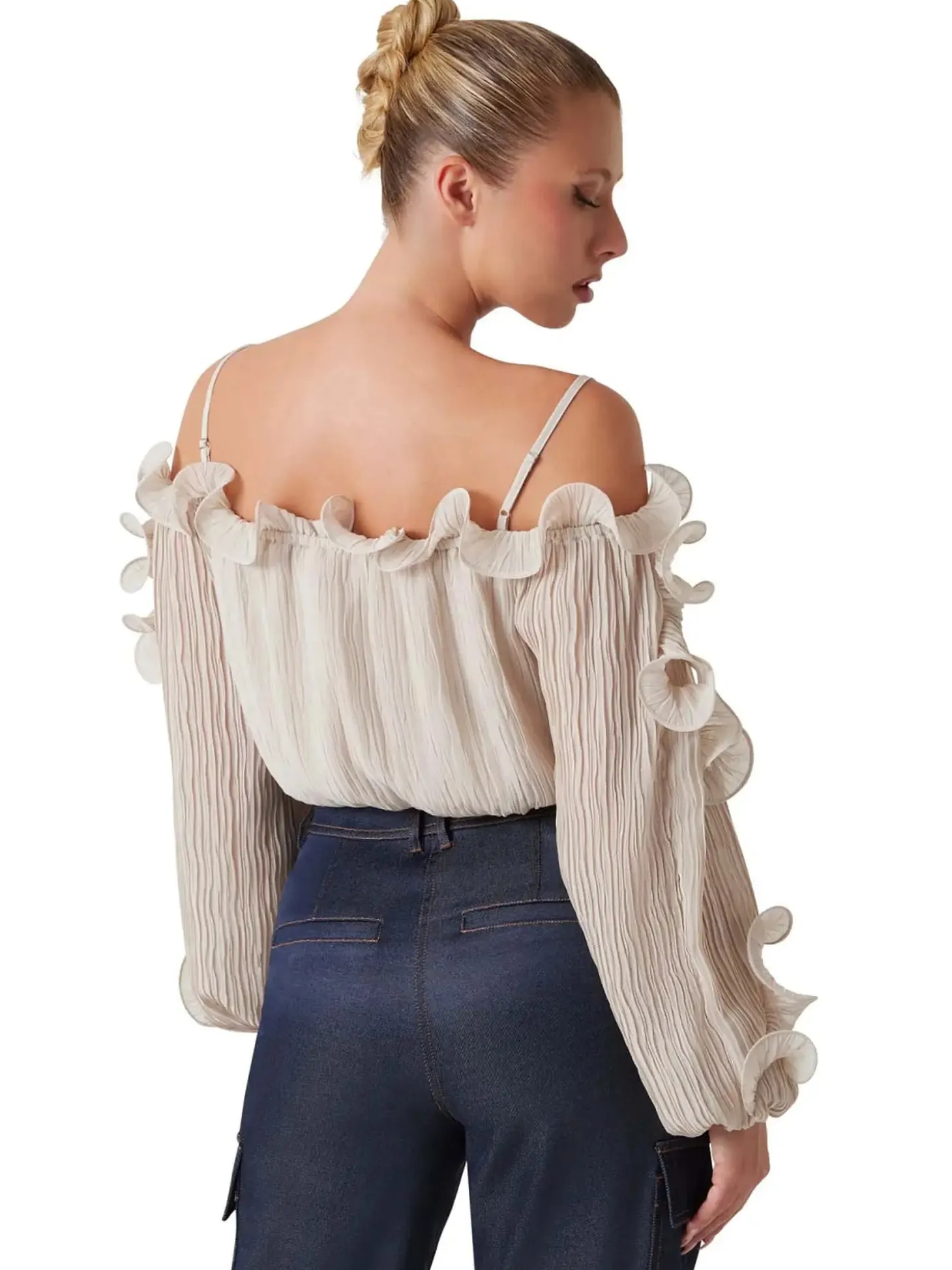 TOP DONNA - GUESS APPAREL BEIGE - W6RH29 WI342