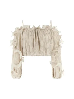 TOP DONNA - GUESS APPAREL BEIGE - W6RH29 WI342