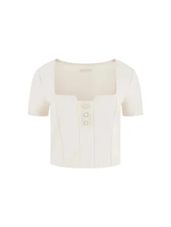 TOP DONNA - GUESS APPAREL BIANCO - W6RP08 KCBO2