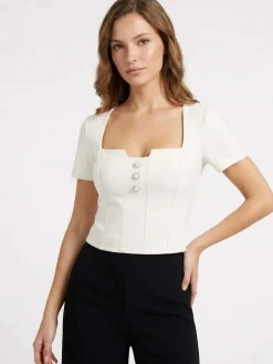 TOP DONNA - GUESS APPAREL BIANCO - W6RP08 KCBO2
