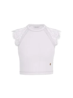 TOP DONNA - GUESS APPAREL BIANCO - W6GZ01 Z0606
