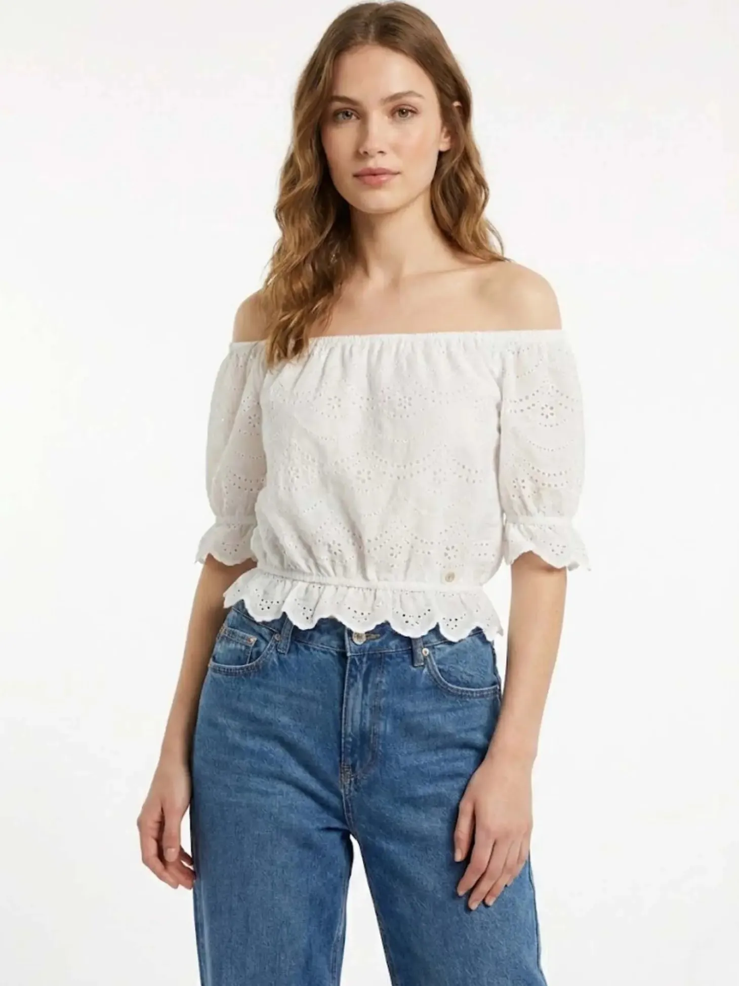 TOP DONNA - GUESS APPAREL BIANCO - W6GP47 K3336