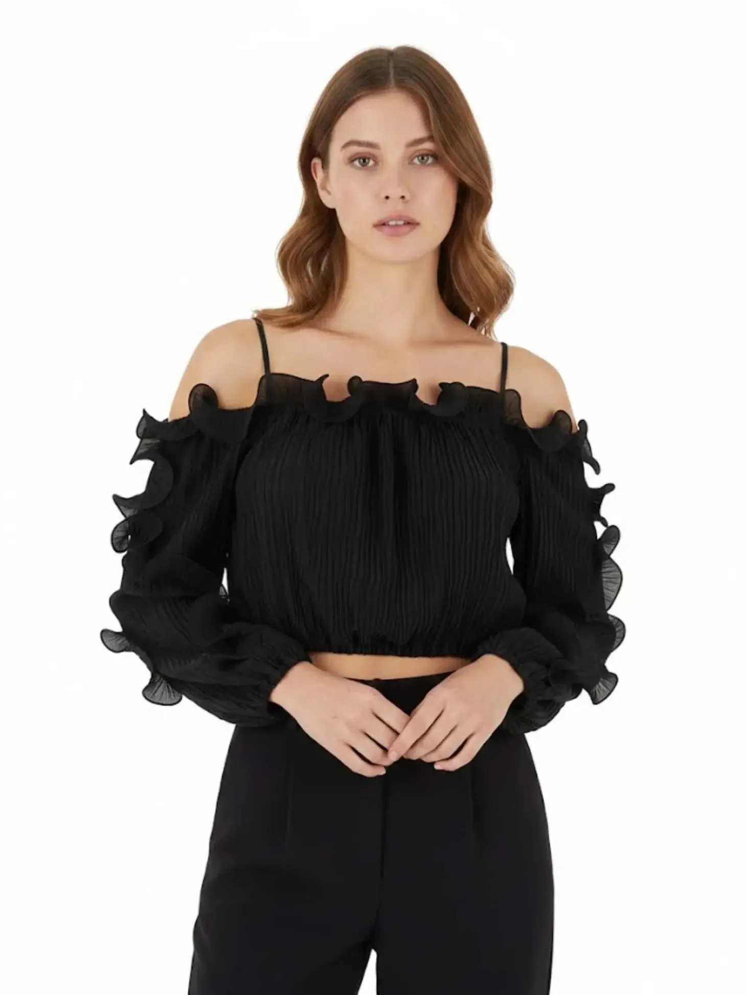 TOP DONNA - GUESS APPAREL NERO - W6RH29 WI342