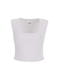 TOP DONNA - GUESS ATHLEISURE BIANCO - V6GP07 K2987