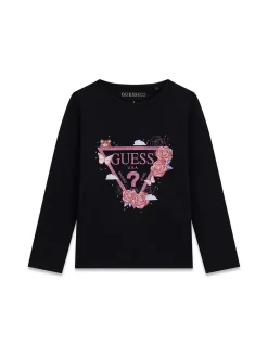 T-SHIRT BAMBINA - GUESS KIDS NERO - K6YI24 K3732