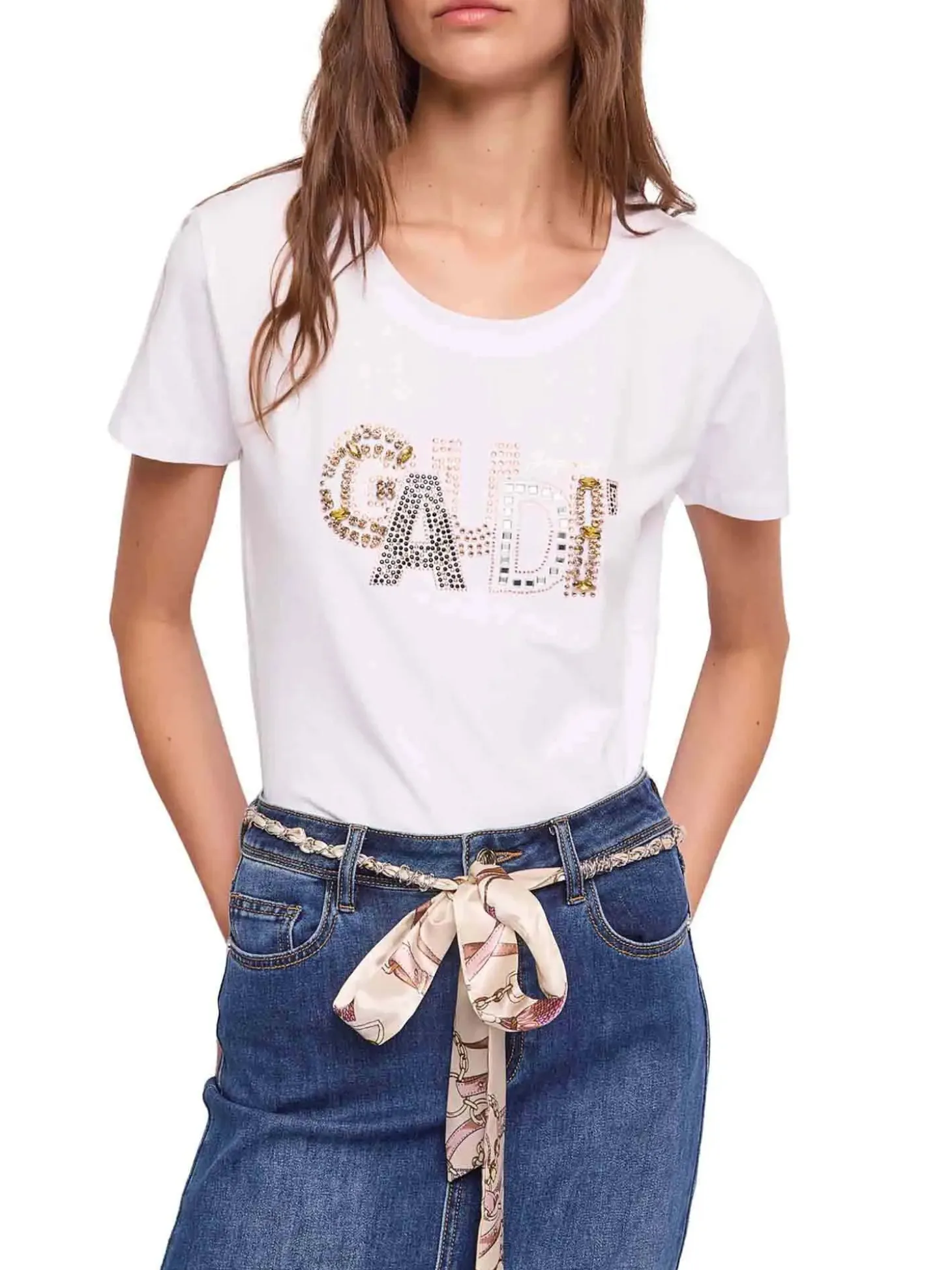 T-SHIRT DONNA - GAUDI JEANS BIANCO - 611BD64077