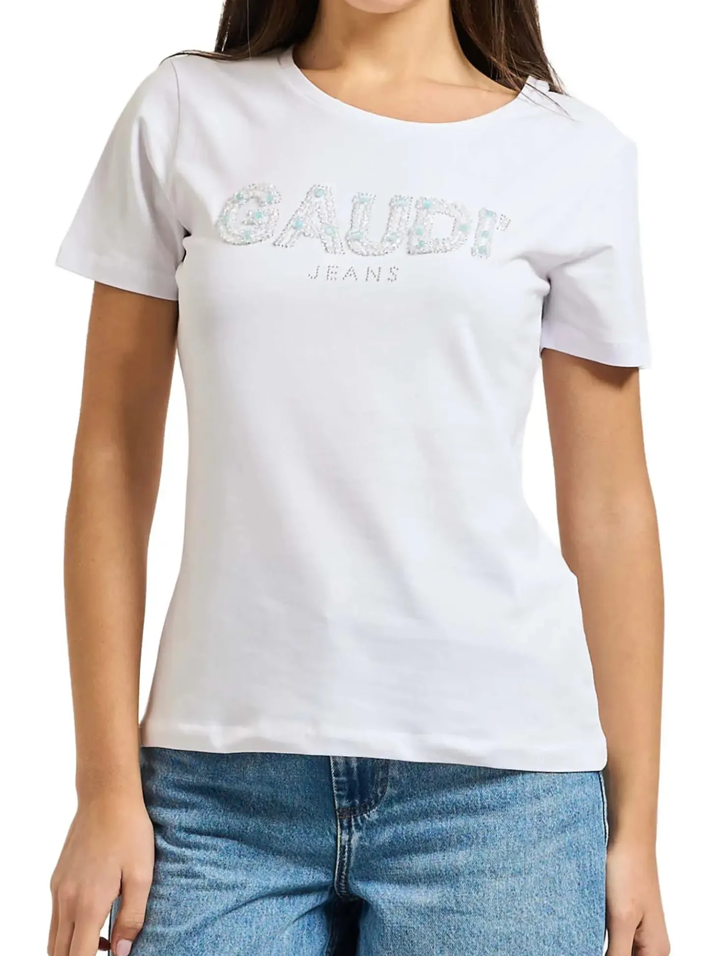 T-SHIRT DONNA - GAUDI JEANS BIANCO - 611BD64068