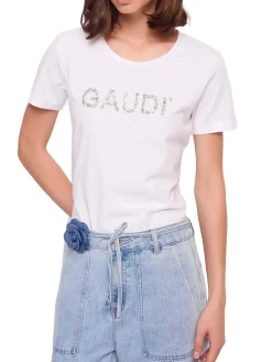 T-SHIRT DONNA - GAUDI JEANS BIANCO - 611BD64067