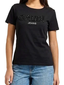 T-SHIRT DONNA - GAUDI JEANS NERO - 611BD64068