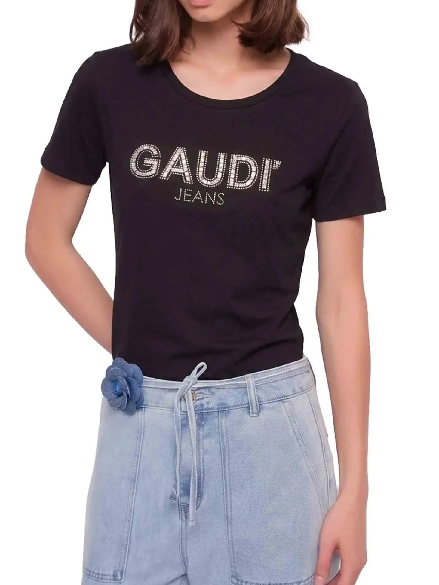 T-SHIRT DONNA - GAUDI JEANS NERO - 611BD64067