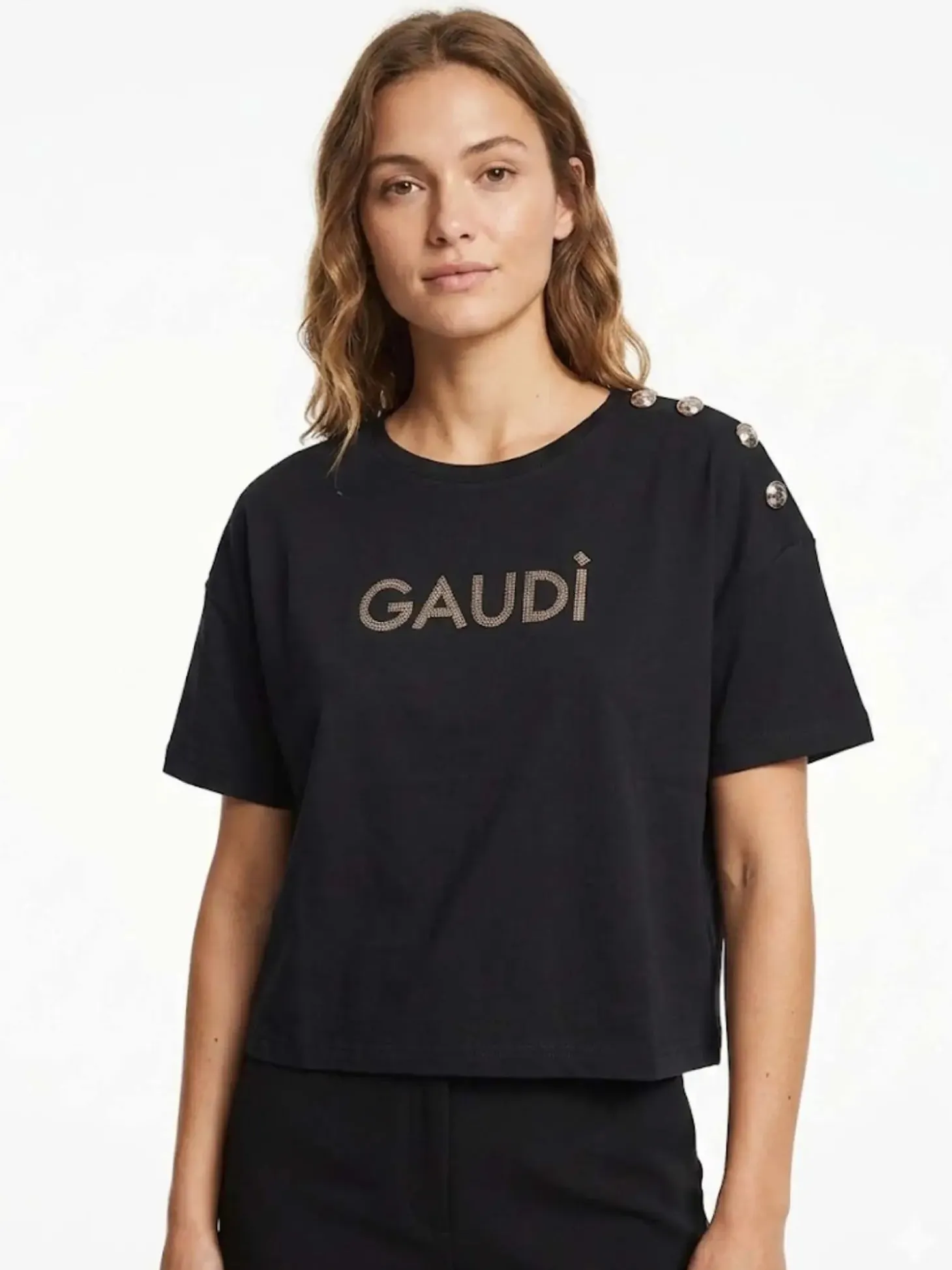T-SHIRT DONNA - GAUDI JEANS NERO - 611BD64028