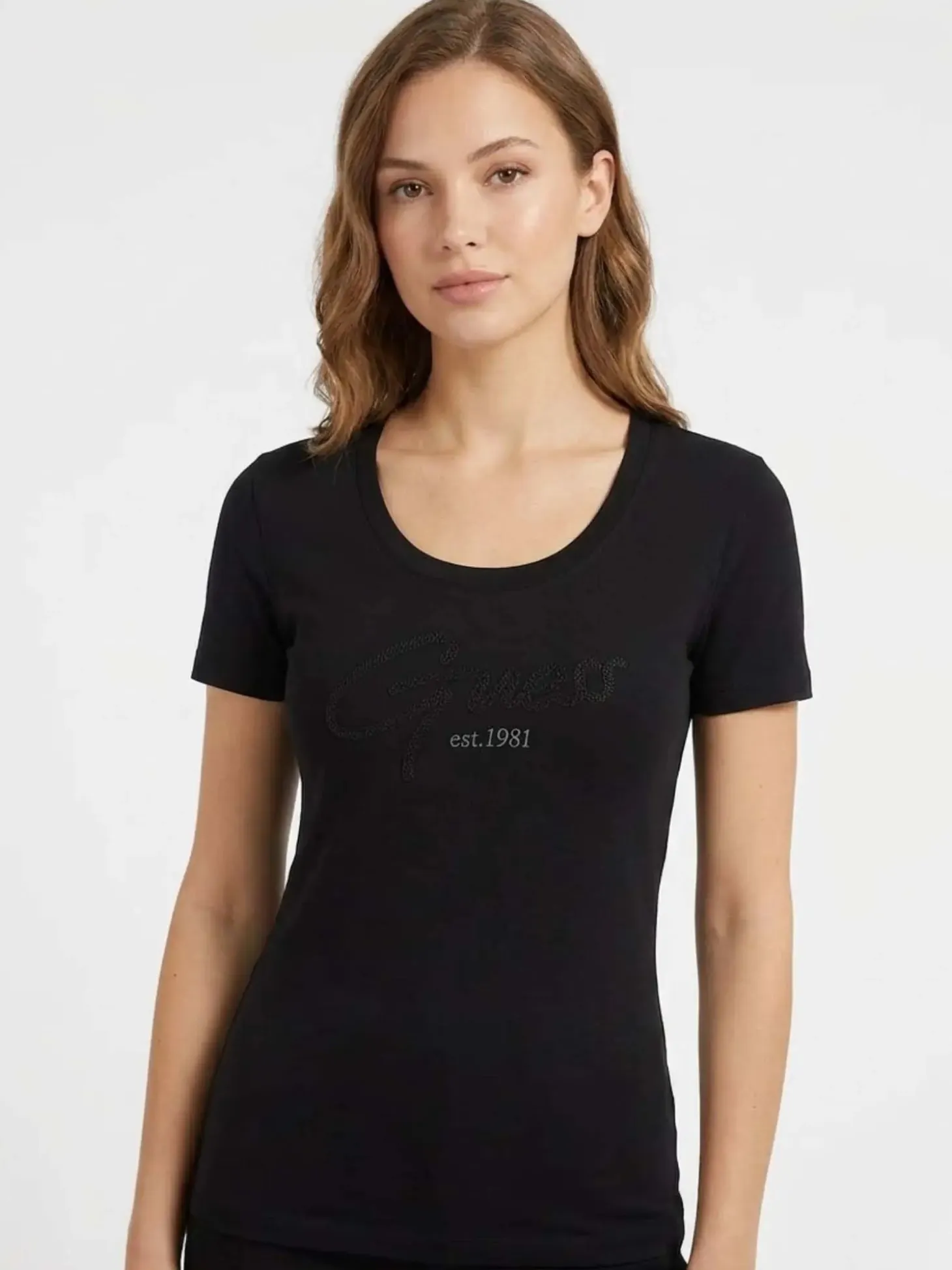 T-SHIRT DONNA - GUESS APPAREL NERO - W6GI14 K3033