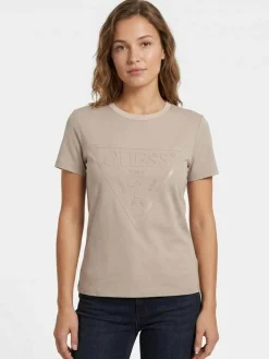 T-SHIRT DONNA - GUESS ATHLEISURE BEIGE - V2YI07 K8HM0