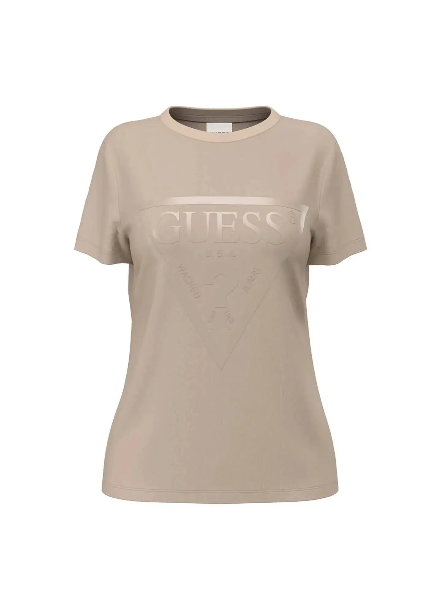 T-SHIRT DONNA - GUESS ATHLEISURE BEIGE - V2YI07 K8HM0