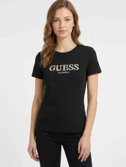 T-SHIRT DONNA - GUESS ATHLEISURE NERO - V6RI11 J1314