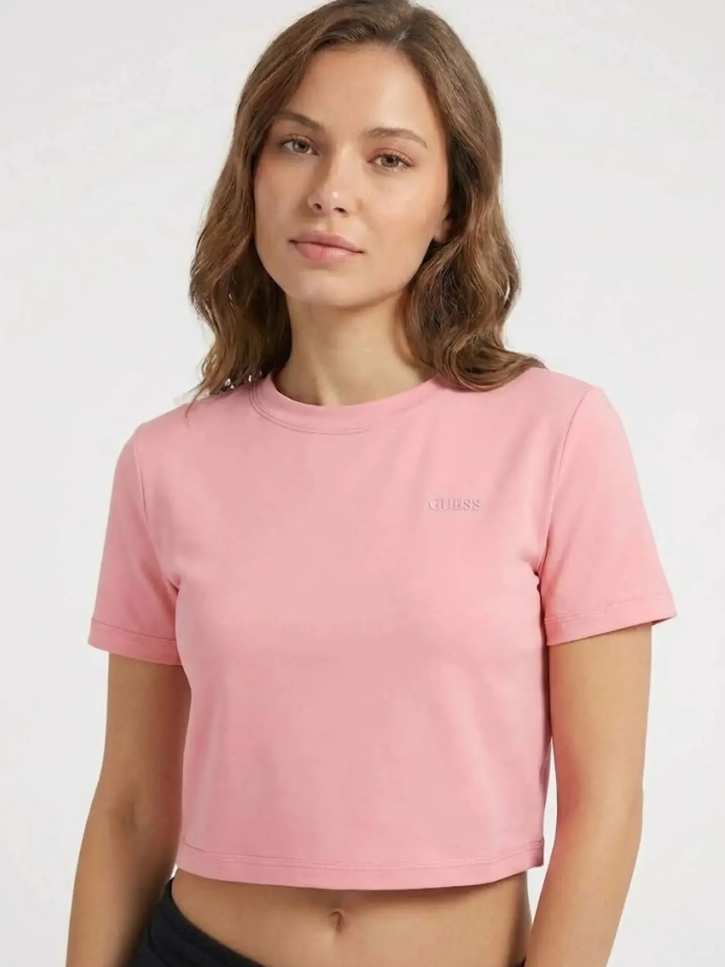 T-SHIRT DONNA - GUESS ATHLEISURE ROSA - V6GI17 K2984