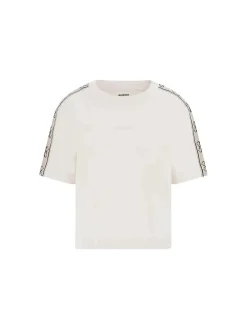 T-SHIRT DONNA - GUESS ATHLEISURE BIANCO SPORCO - V3RI08 I3Z14