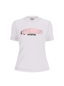 T-SHIRT DONNA - GUESS ATHLEISURE BIANCO - V6GI15 K2982
