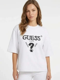 T-SHIRT DONNA - GUESS ATHLEISURE BIANCO - V4YI06 I3Z14