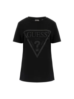 T-SHIRT DONNA - GUESS ATHLEISURE NERO - V2YI07 K8HM0