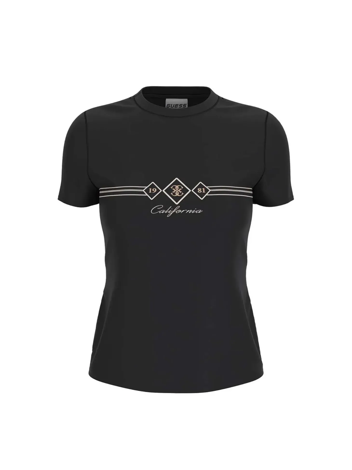 T-SHIRT DONNA - GUESS ATHLEISURE NERO - V6GI06 K2967