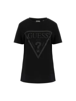 T-SHIRT DONNA - GUESS ATHLEISURE NERO - V2YI07 K8HM0