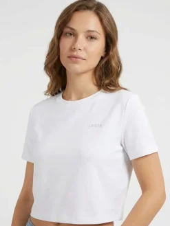 T-SHIRT DONNA - GUESS ATHLEISURE BIANCO - V6GI17 K2984